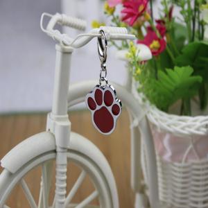 rostfritt stål hund tagg fotspår.