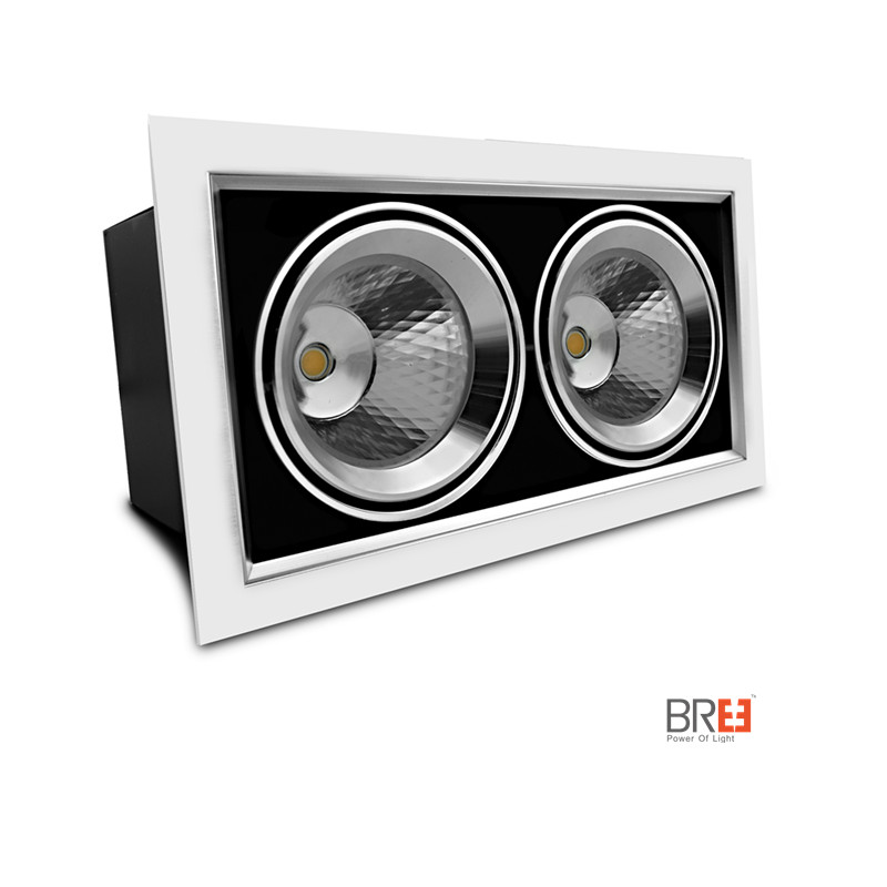enda dubbla eller tredubbla huvud skärm dimbara ledde downlight ledde downlight square med 360 graders lutning vinkel
