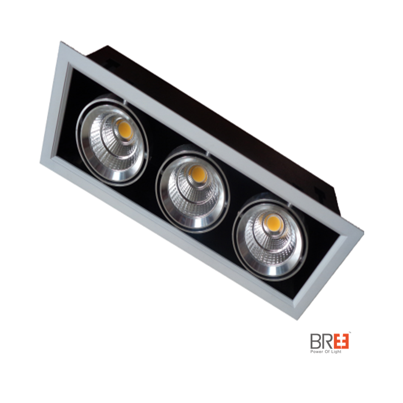 enda dubbla eller tredubbla huvud skärm dimbara ledde downlight ledde downlight square med 360 graders lutning vinkel