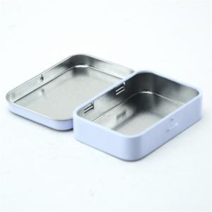 Anpassad elegant metall mini rektangulär burk för godis mintpackning