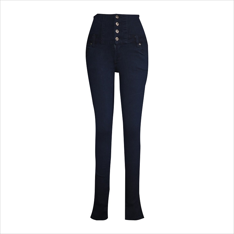 mode fyra knapp hög midja skinny jean WS1003