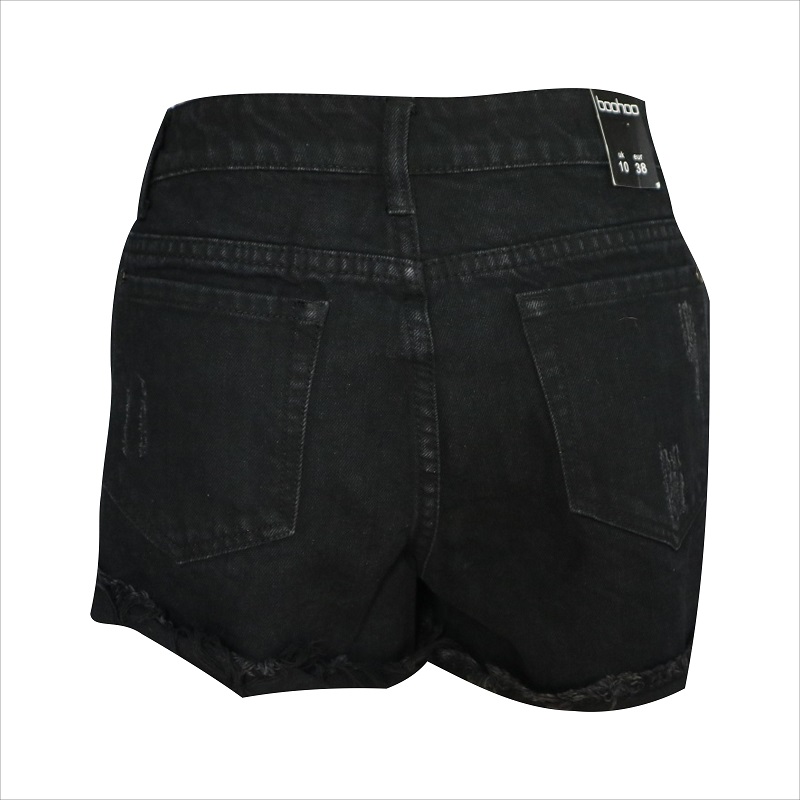 svart denim rip kort WS1434