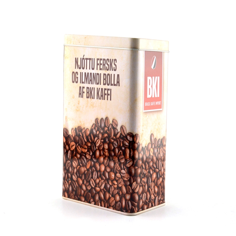 Skräddarsydd, rektangulär kaffebönor i tennkassett