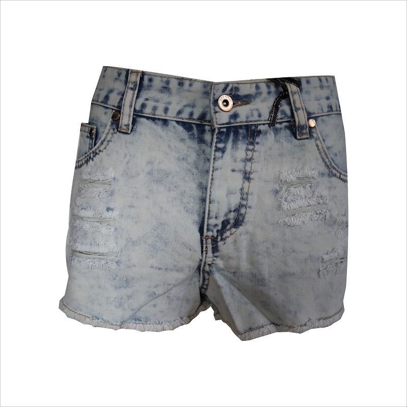 damer blekmedel tvättar distressed shorts WS1013