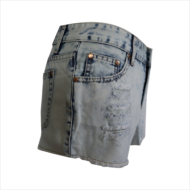 damer blekmedel tvättar distressed shorts WS1013