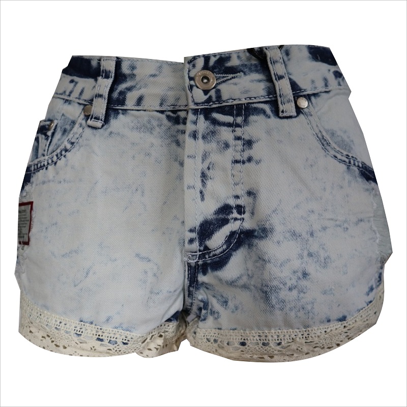mode kvinnor spets hem jean kort WS1014