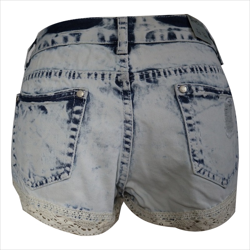 mode kvinnor spets hem jean kort WS1014