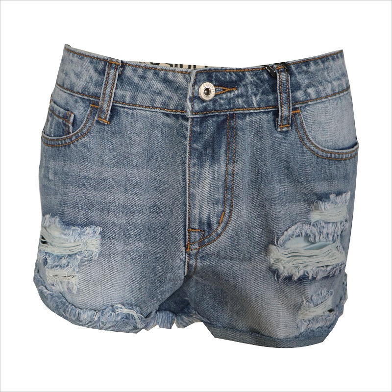 mode distressed frey hem shorts WS10120