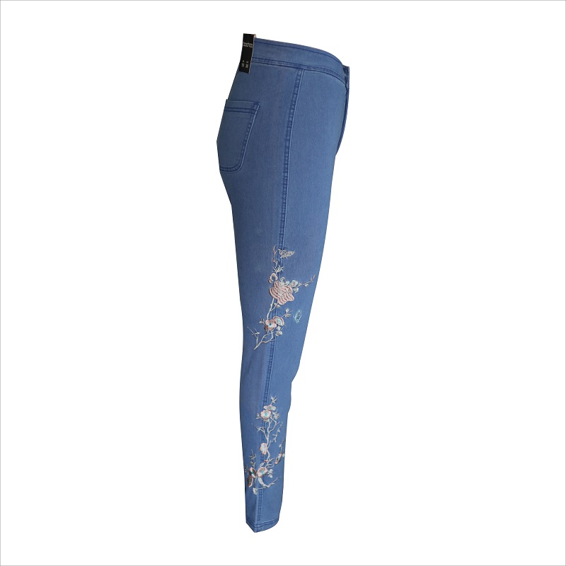 modebroderi blå skinny jeans WS10123