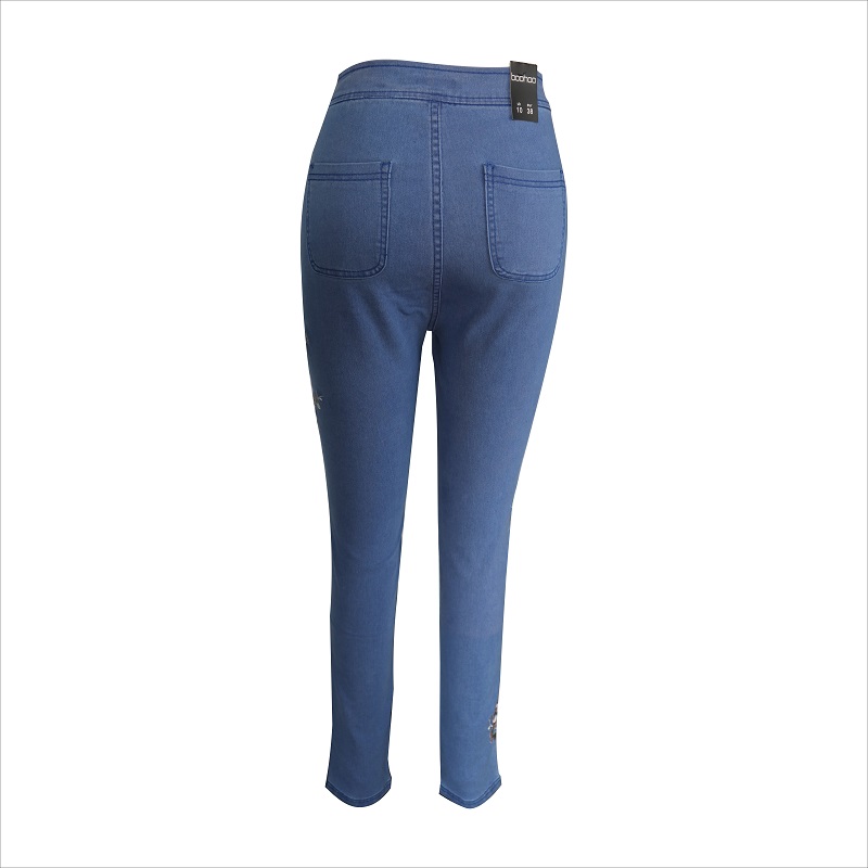 modebroderi blå skinny jeans WS10123