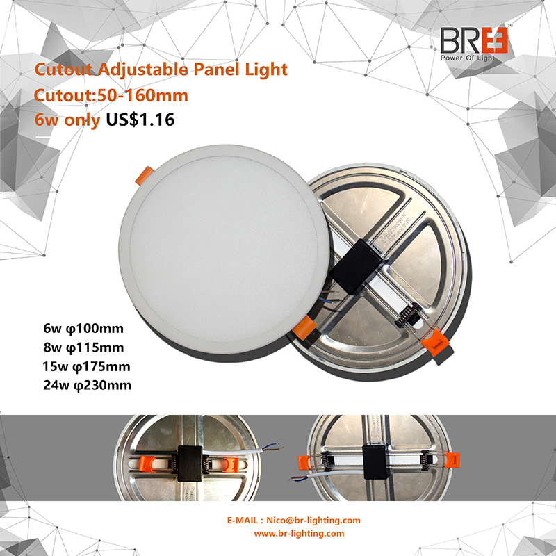 6W 8W 15W 20W Ultratunn rund panel LED-lampa infälld inbyggd belysning
