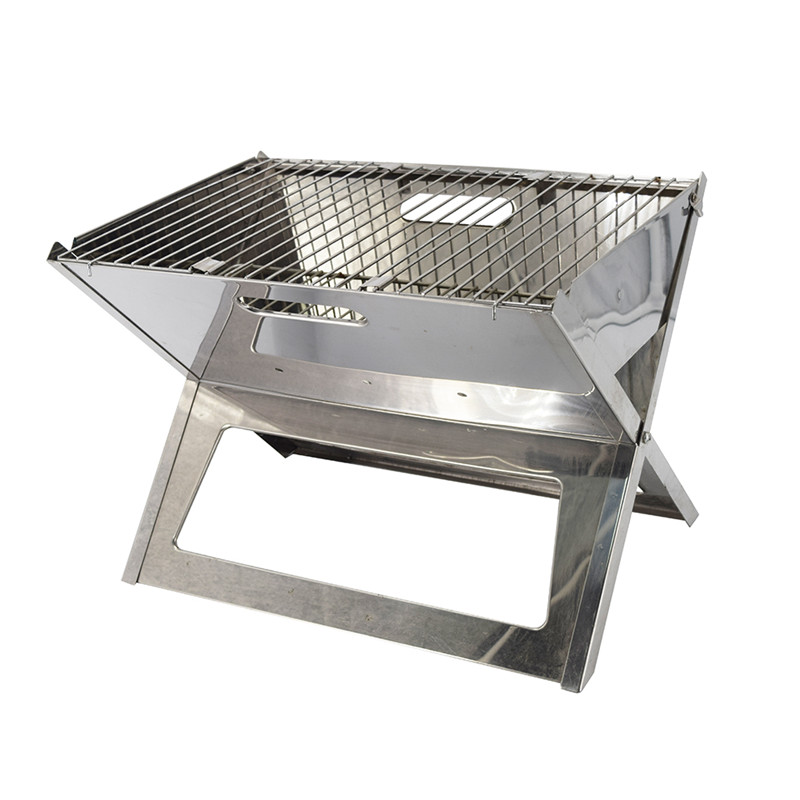 Rostfritt stål lätt bärbar bärbar BBQ-kolgrill
