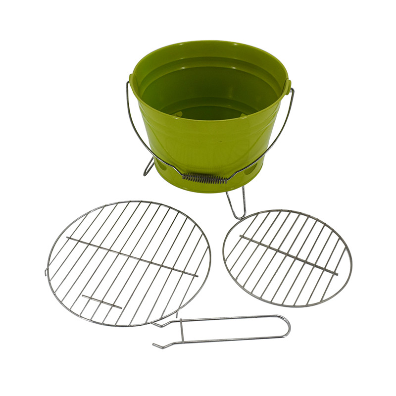 Mini färgglad bärbar hink bbq kolgrill