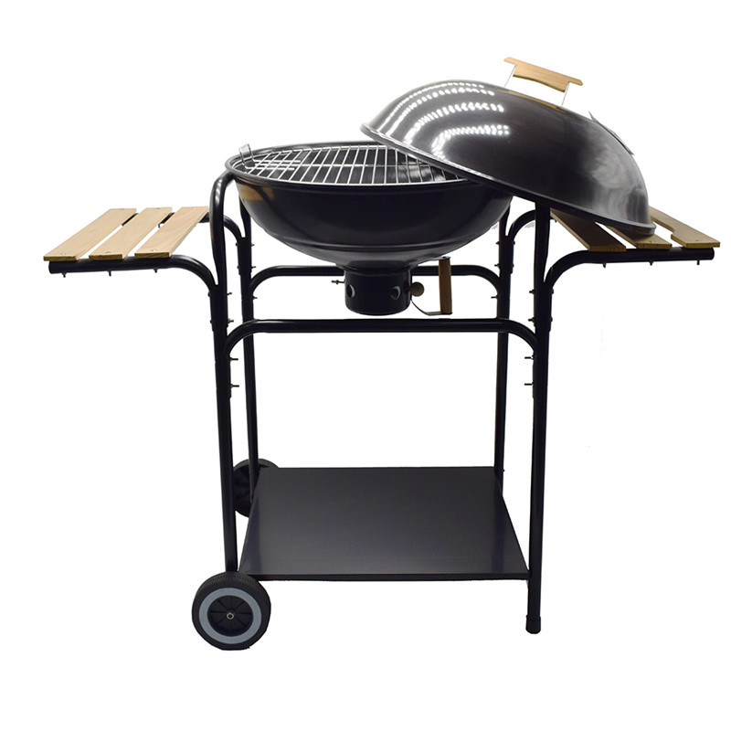 Förzinkat kolgrill med sidobord