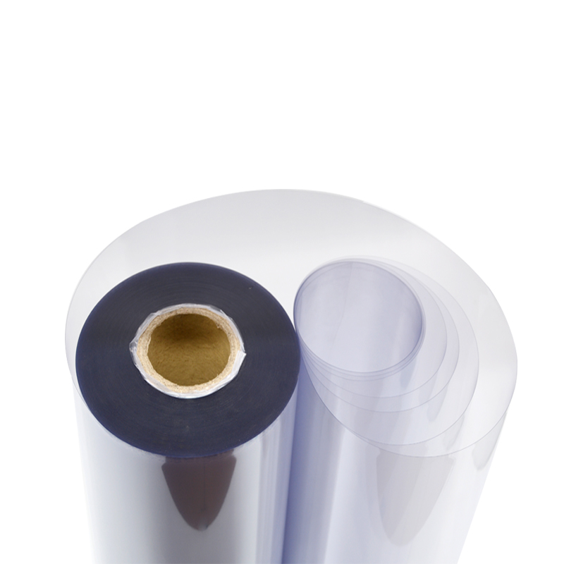 Genomskinlig matkvalitet 0,5 mm plast PVC-blisterförpackningsfilmrulle