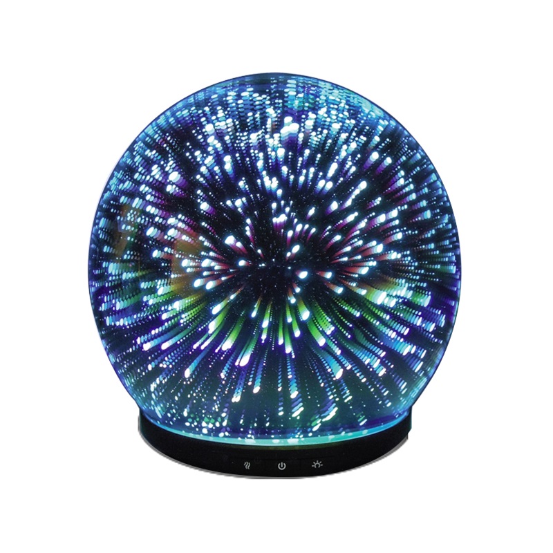 Bästa produkten i USA ultraljuds elektriskt fyrverkeri glasfuktare aroma eterisk olja diffusor med färgglada ljus