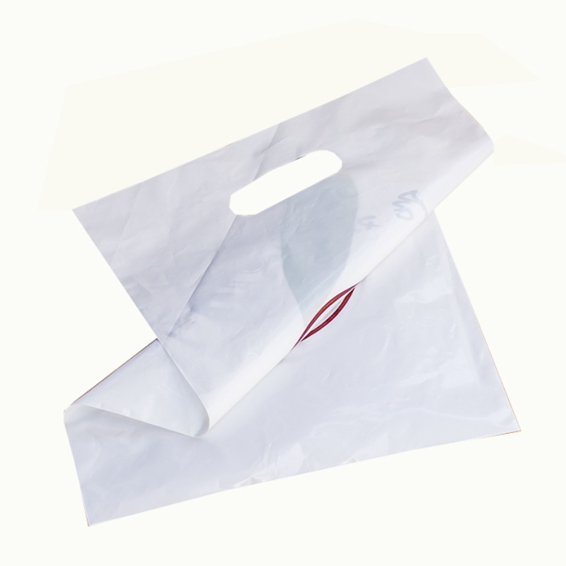 Die cut Handle Shopping Packaging hdpe vita plastpåsar