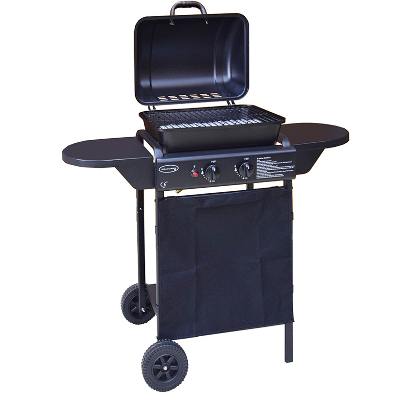 2-brännare säkerhetsanordning utomhus enkel gas grill