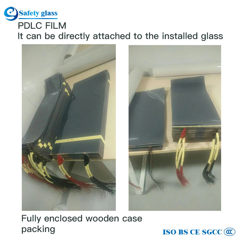 Kina fabrik sekretess magiska växlar elektrisk PDLC film smart laminerat glas pris