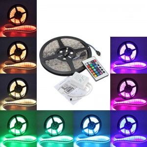 Utomhus 12V 24V OEM Epistar Multi Färg RGB LED-stripsatser SMD 5050 300LED per meter vattentät LED Stripe Blister Kit