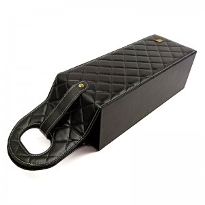 Anpassat handtag bärbart vin presentförpackning pu läder låda