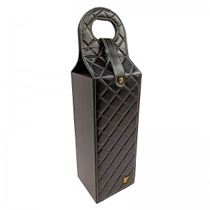 Anpassat handtag bärbart vin presentförpackning pu läder låda