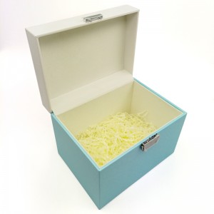 Anpassad logotyp rektangulärt presentförpackning med lås och nyckel