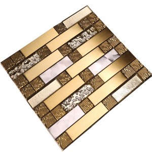 Backsplash Mosaics till salu Gold Metal Art Mosaic