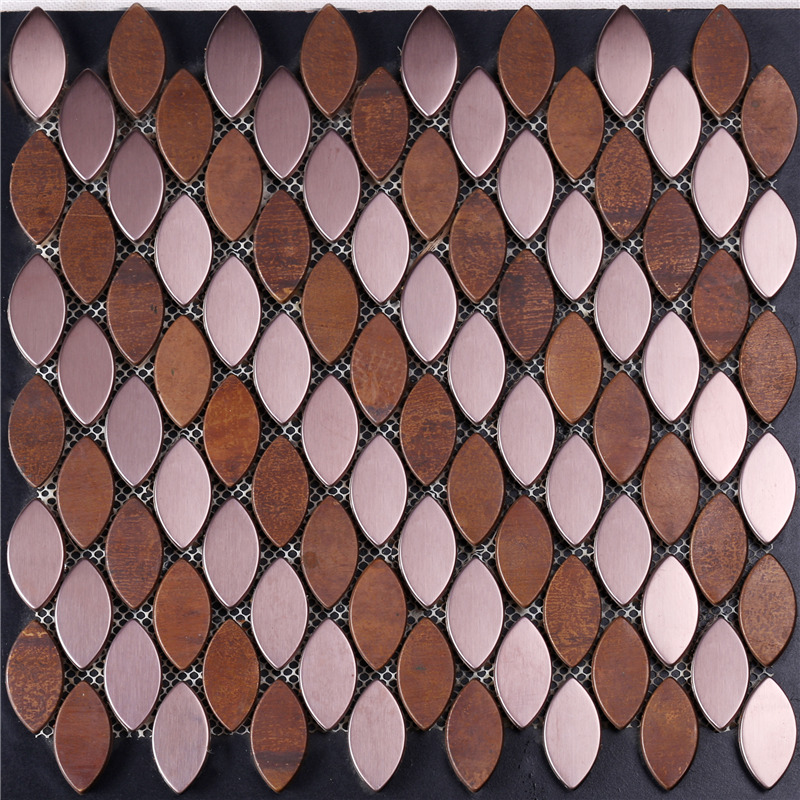 Oval mosaik Bladform lövverk Mosaik Kakel för Deco