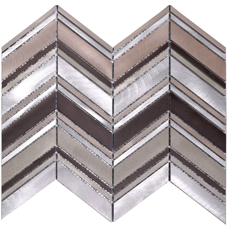 HLC27 grå aluminiumlegering Blend Glass dekorativa kakelremsor för kökstänk tillbaka