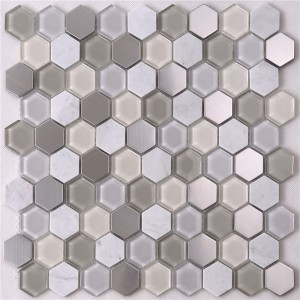 Hexagon Diamond Formed Glass Mosaic Tiles