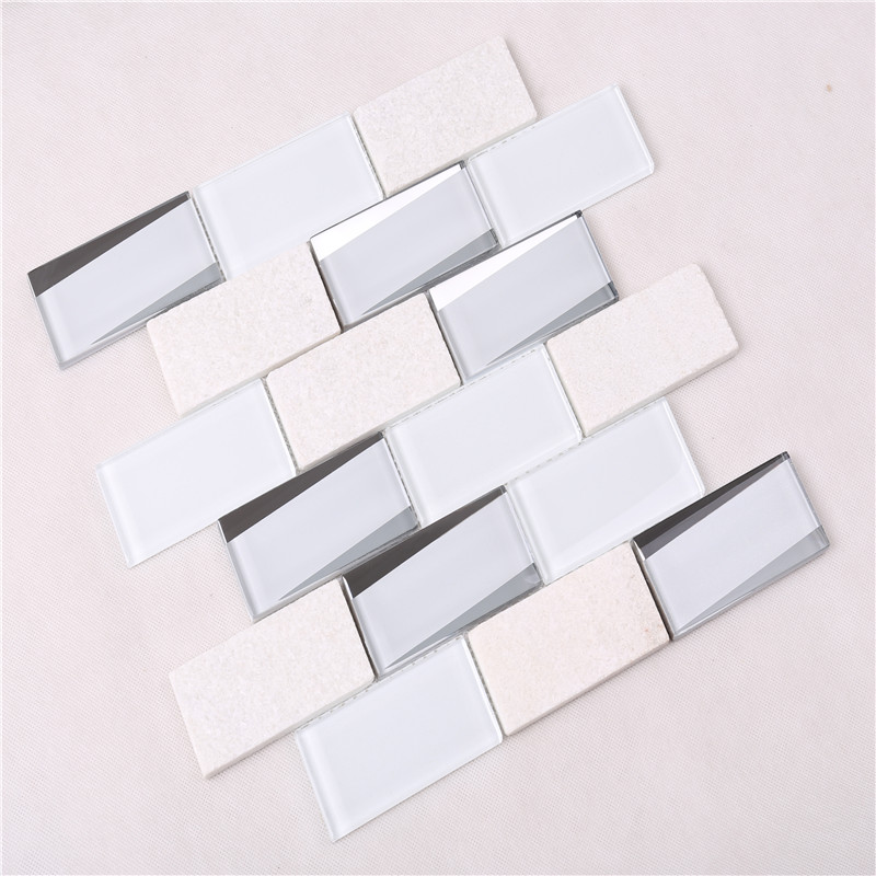 HMB01 Dekoration White Kitchen Backsplash Mosaik Väggtegelplattor Kök Lanka Kakel Pris