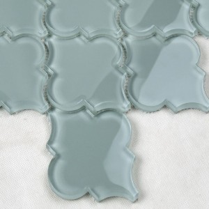 Senaste design Arabesque Lantern Waterjet Mosaic Glass Kitchen Backsplash Wall Tile