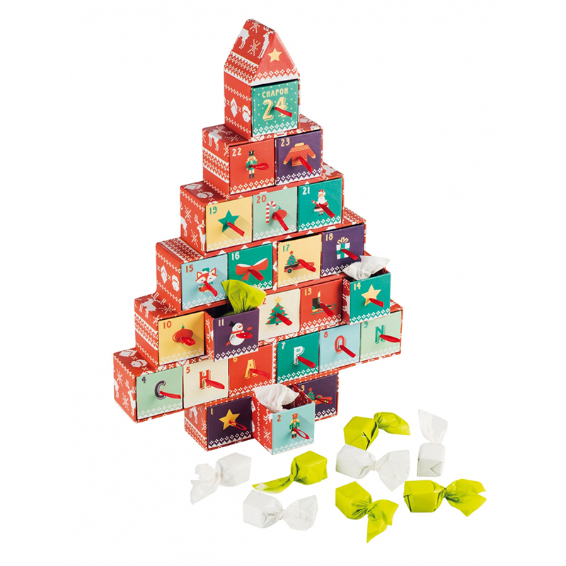 multi presentask med julgran formade