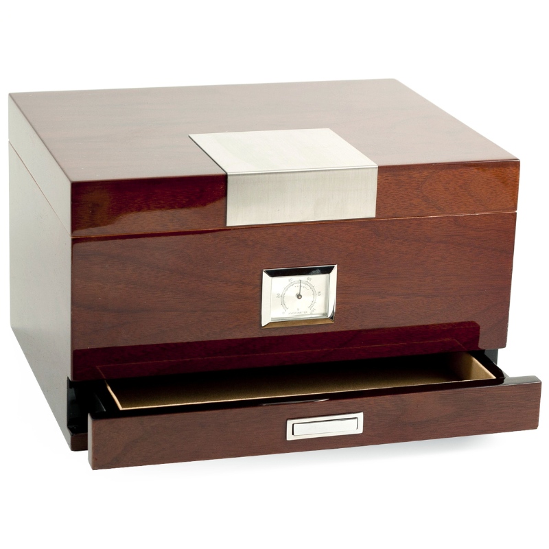Valnötcigar Humidor med en låda