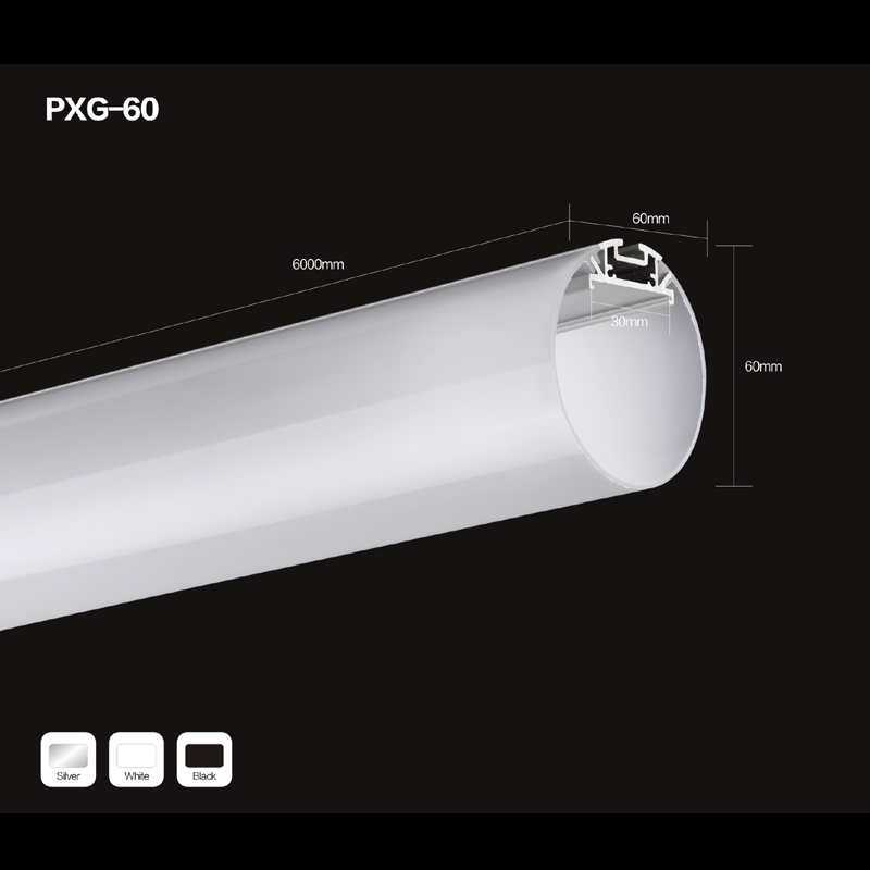 Anodiserad ytrund LED-aluminiumprofil för LED-tejpljus
