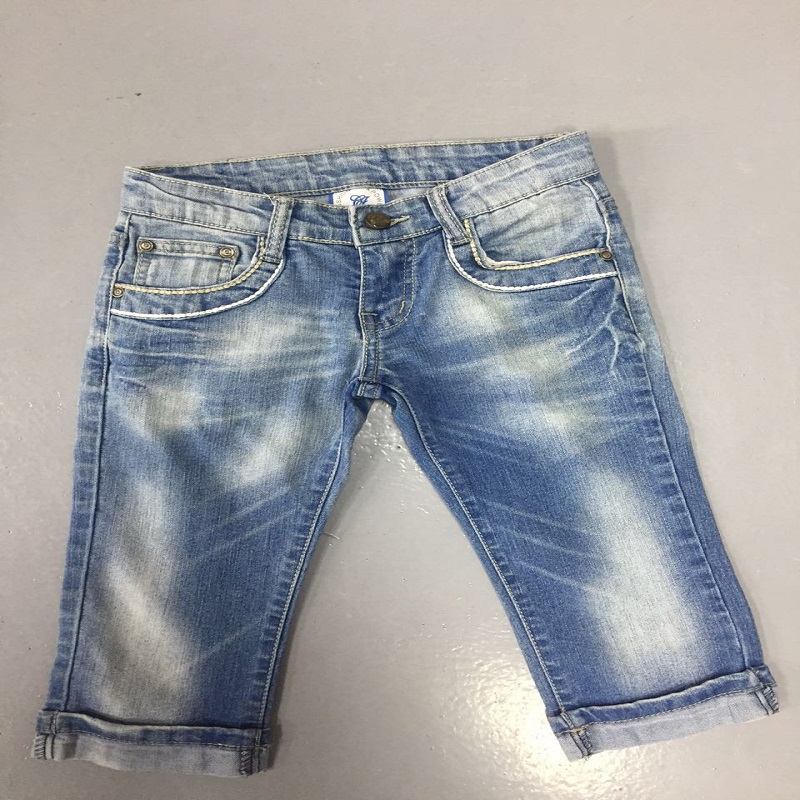 pojke vänder upp rakt ben med broderi sömnad ficka jeans WSG006