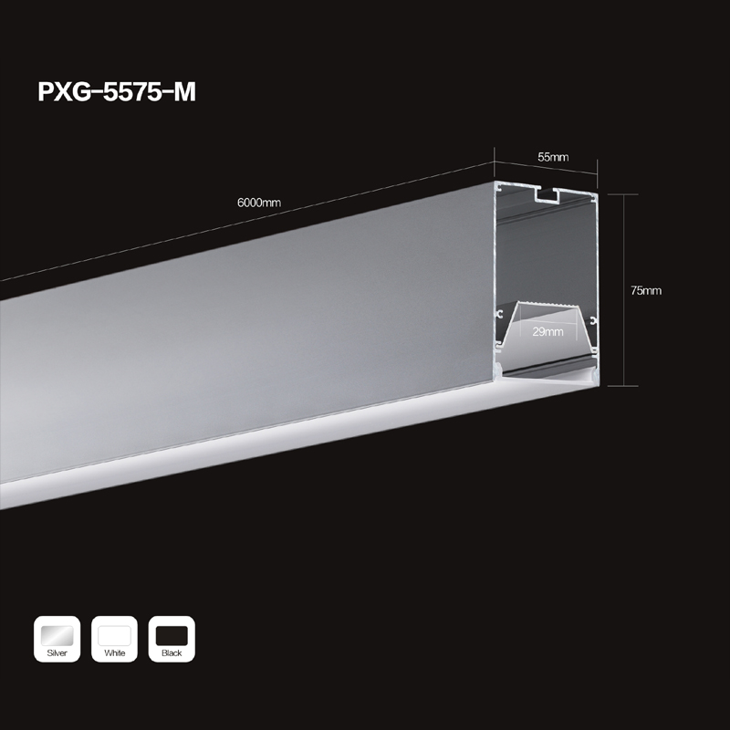 LED-belysningsprofil i aluminium ihåliga profiler för LED-remsanvändning