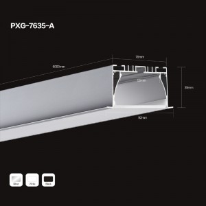 0,5m 1m 2m 3m infälld LED-aluminiumprofil för LED-remsljusapplikation