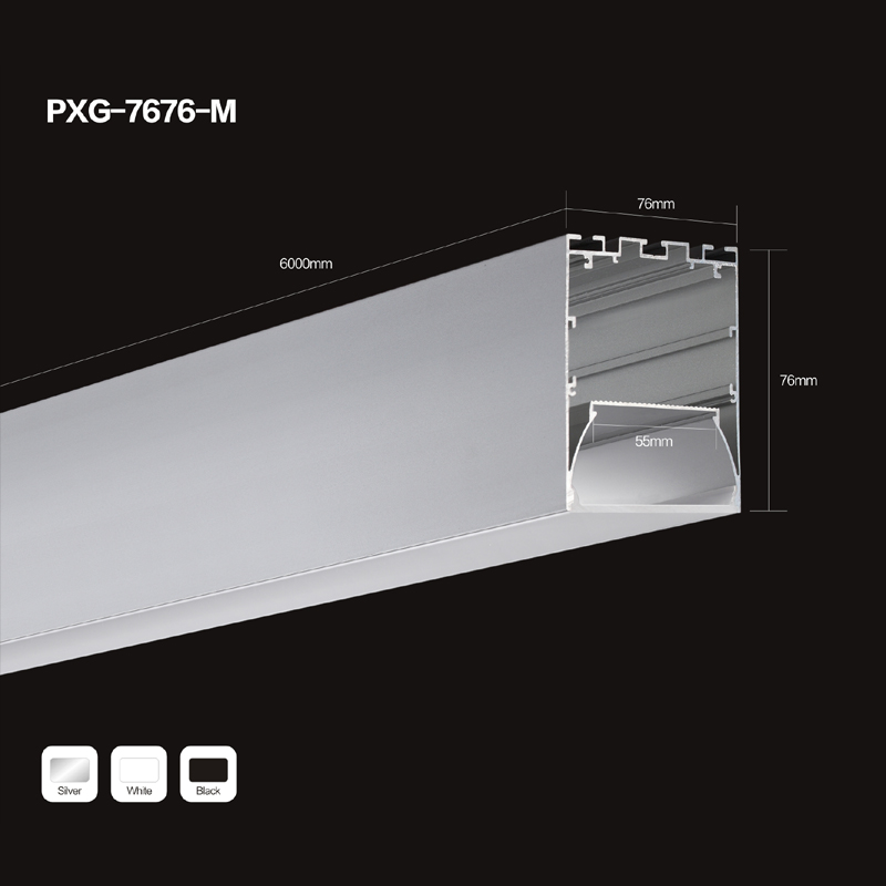Partihandel U7676 U-formsprutning aluminiumprofil för 5050 3828 2835 3014 5630 LED-remsa