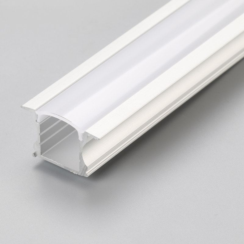 Infälld linjär LED-aluminiumprofil för LED-remsbelysning med fjäderklämma