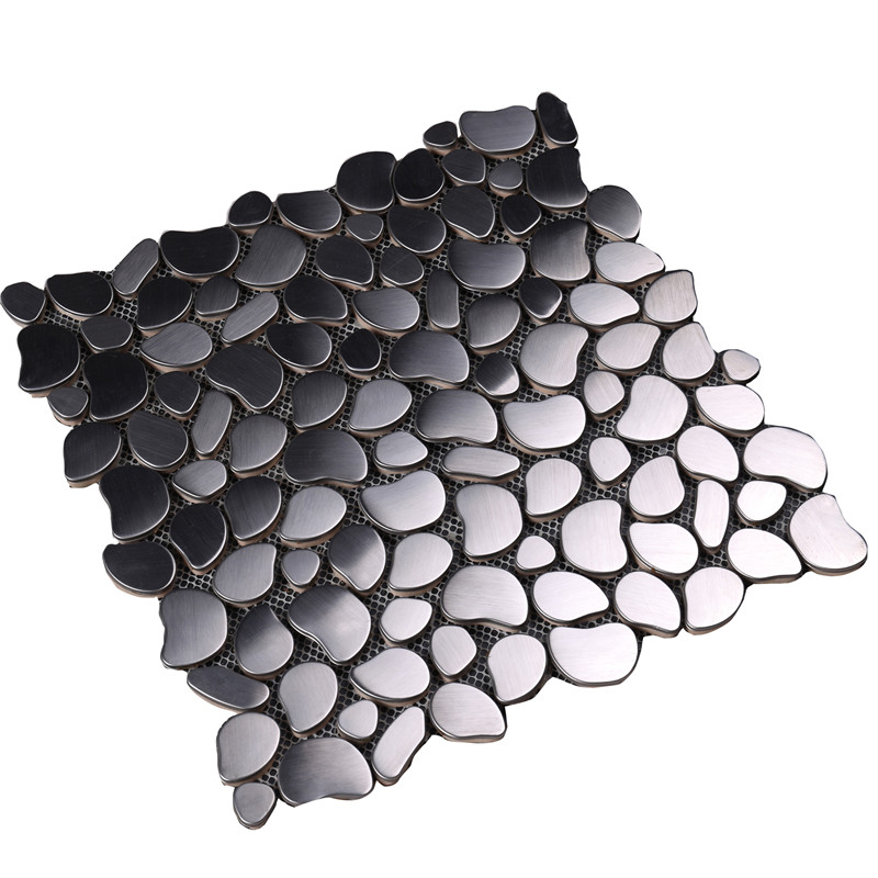 Dekorativ kullerstensten Mosaik Kakel för spis