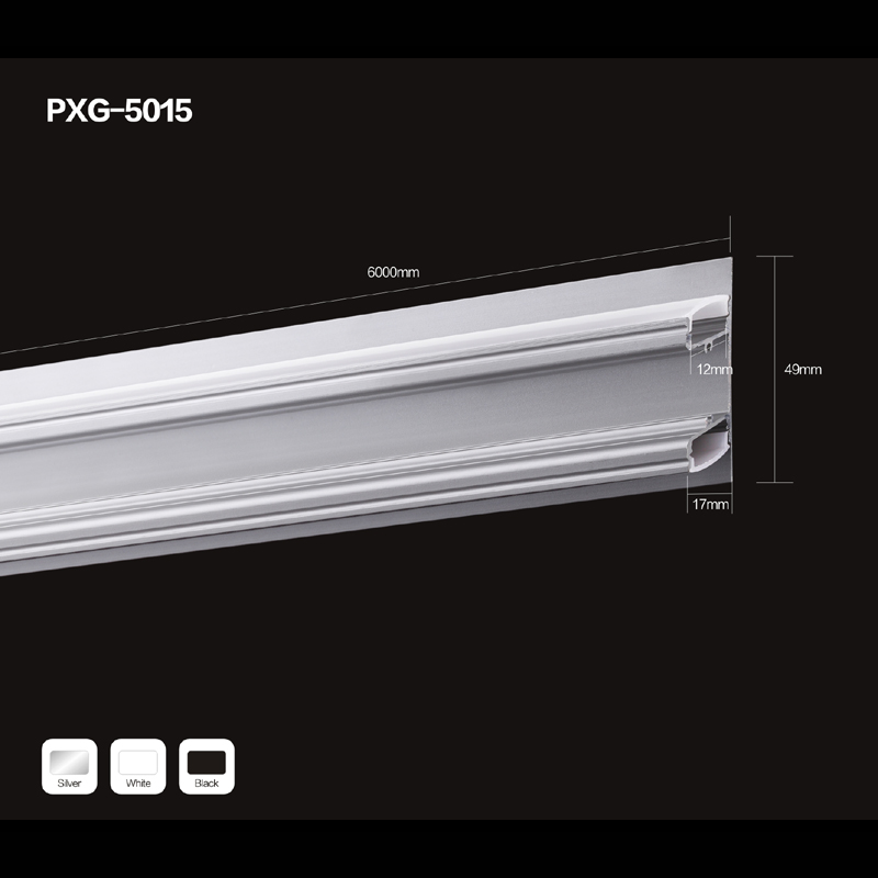 Två sidor belysning fyrkantig PC polerad diffusor lock till LED linjär lätt aluminiumprofil