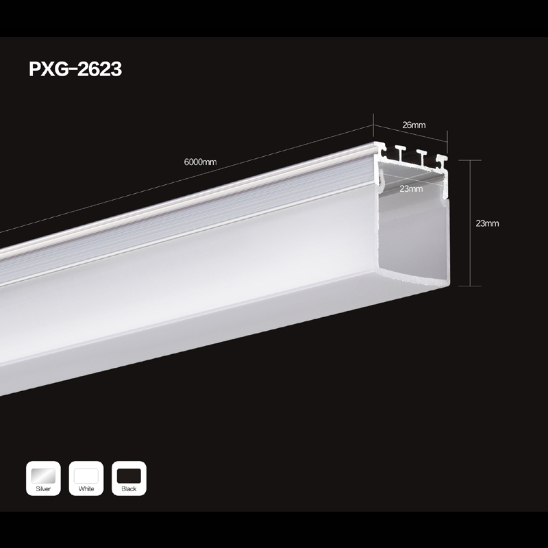 Upphängning / klämma LED-linjärt lätt hölje, aluminium, frostat hölje, beslag, tillbehör
