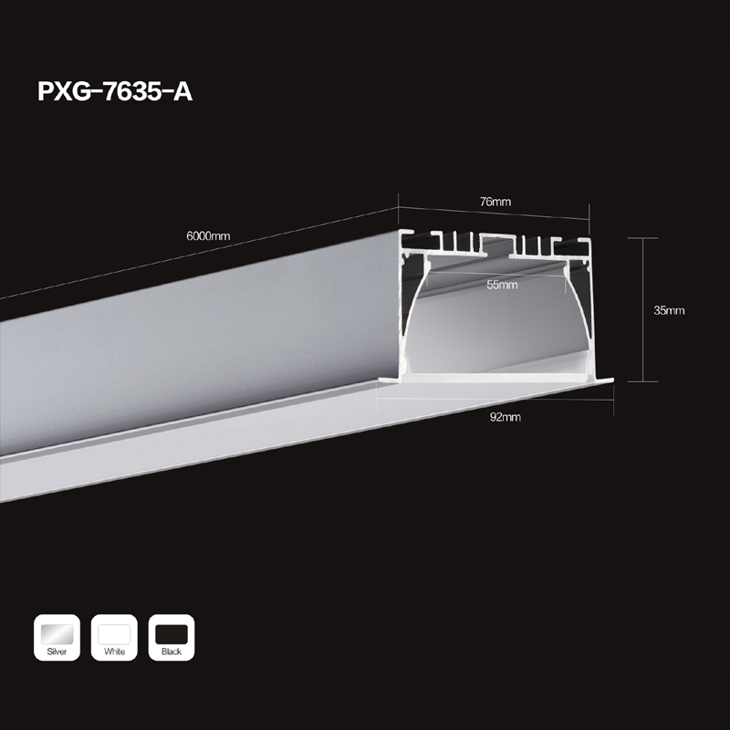 Led aluminiumprofil PC-diffusor / platt form