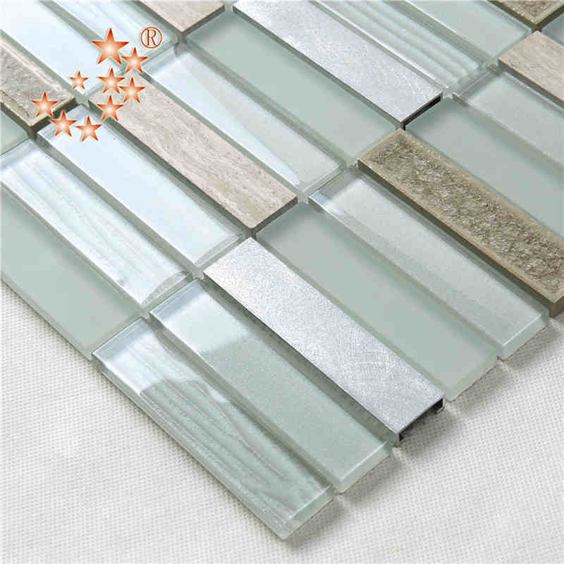 Ny produkt vågig glasplattbubbla glasplatta Mattglas Blandad metall Keramisk mosaikplatta för kök Splash Tillbaka trasiga glasplattor arabesk glaskakel