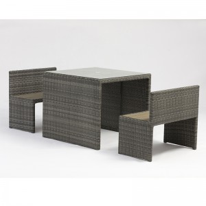 aluminium rotting fyrkantig bord parkbänk utomhusmöbler set med paraplyhål