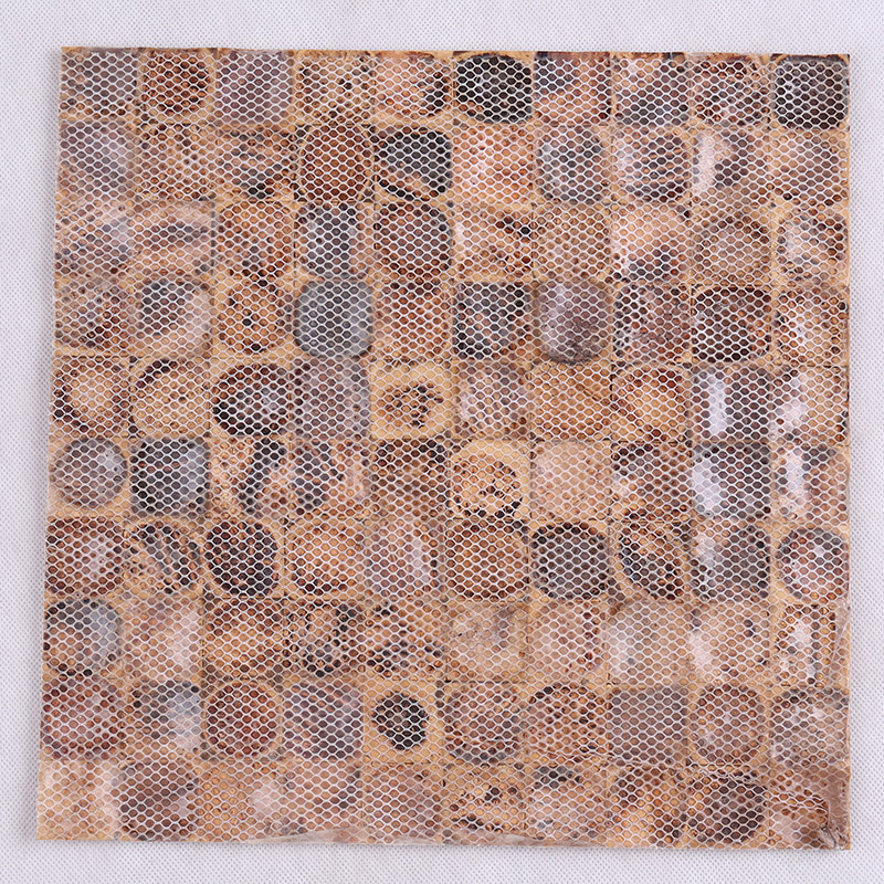 Kreativ design Naturliga kokosnötskal Mosaikdekorationsväggplattor