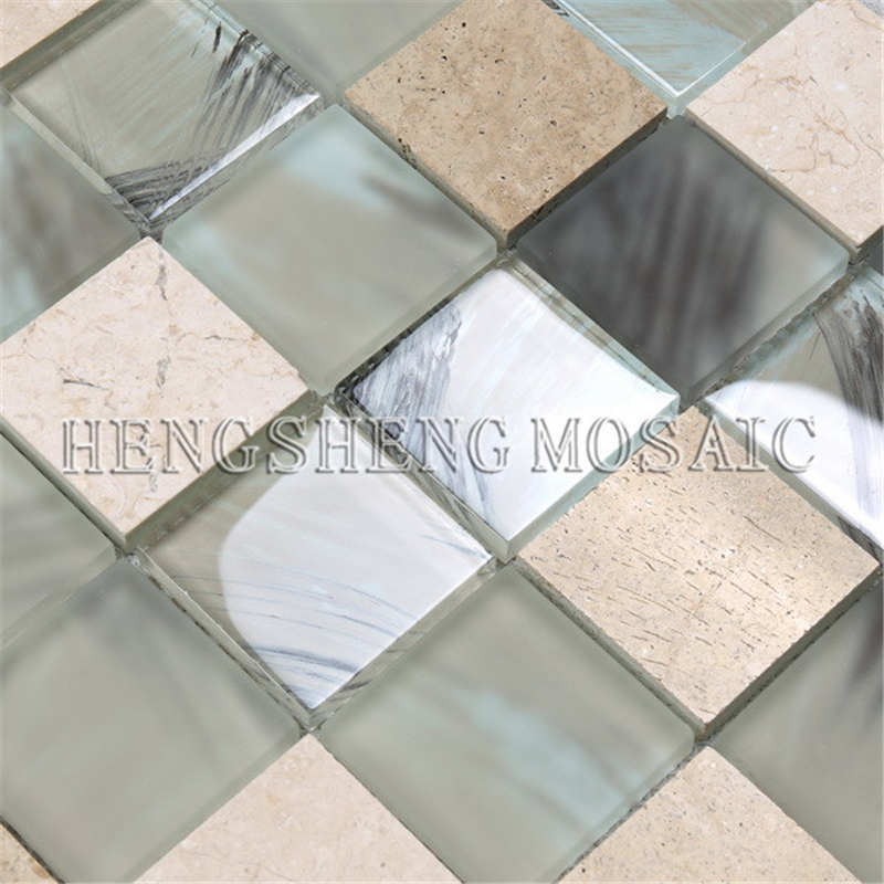 YMS23 Antik salongdekorationsväggar Mosaikglas Blandat keramiskt tegelplatta