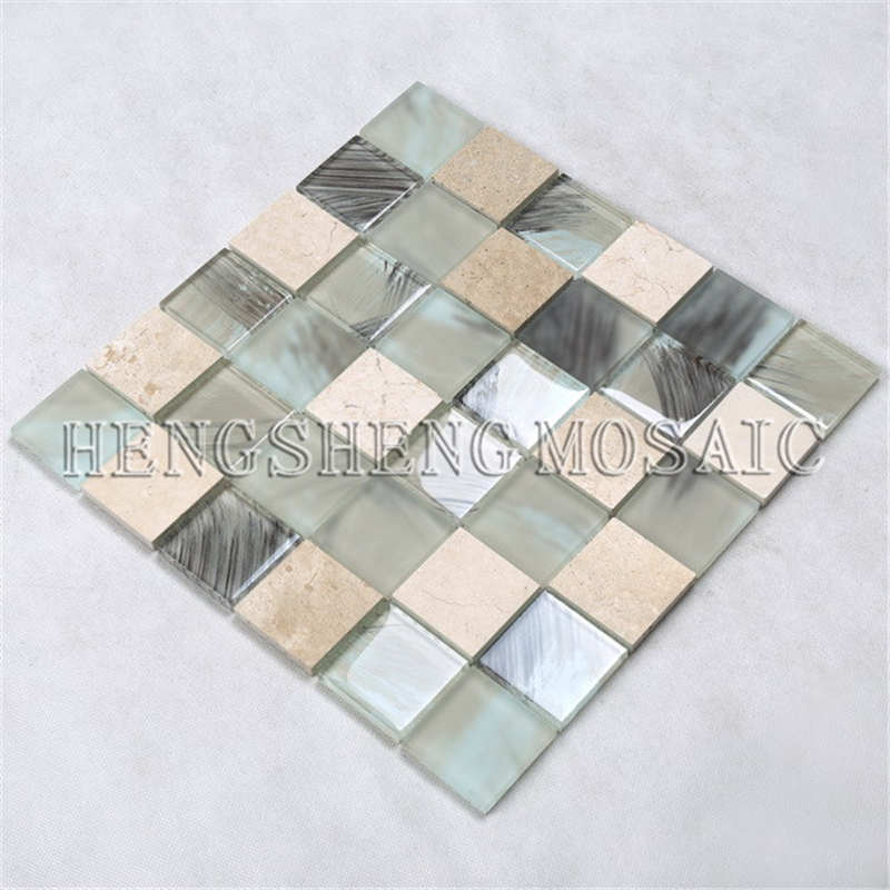 YMS23 Antik salongdekorationsväggar Mosaikglas Blandat keramiskt tegelplatta